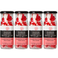 Random Harvest Strawberries and Cream Rock Candy 4 x 180g Gluten Free Jars