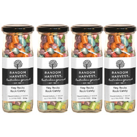 Random Harvest Tiny Rocks Rock Candy 4 Pack 170g Glass Jar Vegan Colourful Lollies