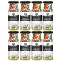Random Harvest Tiny Rocks Rock Candy 8 x 170g Glass Jars Colourful Vegan Sweets