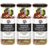 Random Harvest Rosey Apples Candy 3 x 170g Glass Jars Gluten Free