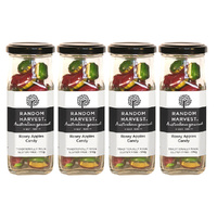 Random Harvest Rosey Apples Rock Candy 4 Pack 170g Glass Jar Vegan Sweets