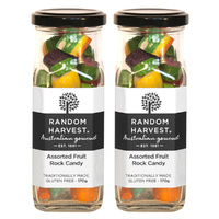 Random Harvest Assorted Fruit Rock Candy 2 x 170g Jars Gluten Free Vegan