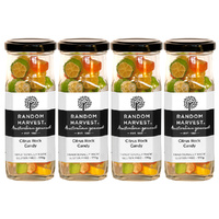 Random Harvest Citrus Rock Candy 4 Pack 170g Glass Jar Vegan Gluten Free Sweets