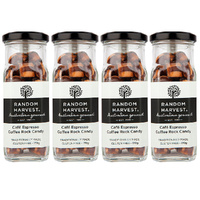 Random Harvest Cafe Espresso Rock Candy 4 x 170g Glass Jars Vegan Gluten Free