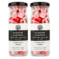 Random Harvest I Love You Rock Candy 2 x 170g Jars Gluten Free Vegan