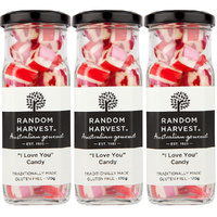 Random Harvest I Love You Candy 3 Pack 170g Glass Jar Vegan Australian Lollies