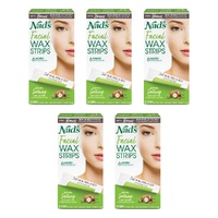 Nad's Facial Wax Strips 20 Pack Bundle of 5