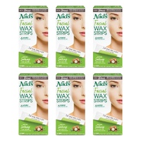 Nad's Facial Wax Strips 20 Pack Bundle of 6