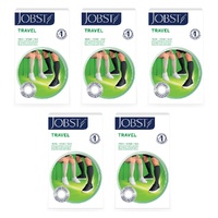 JOBST Travel Compression Sock 15-20mmHg Knee High Black Size 1 Pack of 5