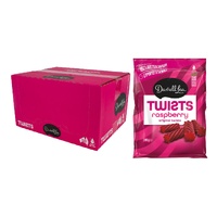 Darrell Lea Raspberry Liquorice Twists 280g Display of 12