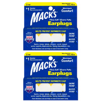 Macks Pillow Soft Silicone Putty Earplugs 2x 2 Pairs Noise Reduction Rating 22db