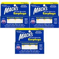 Macks Pillow Soft Silicone Putty Earplugs 2 Pairs NRR 22dB Bundle x3