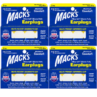 Macks Pillow Soft Silicone Putty Earplugs 4 Pack 8 Pairs NRR 22 dB