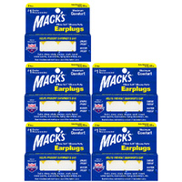 Macks Pillow Soft Silicone Putty Earplugs 2 Pair Bundle Pack of 5 NRR 22dB