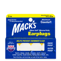 Mack's Pillow Soft Silicone Putty Earplugs 2 Pair Noise Reduction Rating 22db