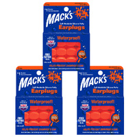 Macks Kids Waterproof Silicone Putty Earplugs 6 Pairs NRR 22dB Bundle of 3