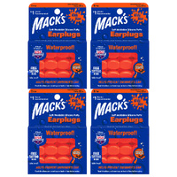 Macks Kids Waterproof Silicone Putty Earplugs 6 Pairs Pack x4 NRR 22dB