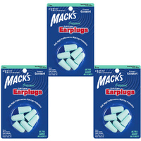 Macks Original Soft Foam Earplugs 9 Pair NRR 33 dB Bundle for Sleep