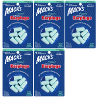 Macks Original Soft Foam Earplugs 5 Pack 3 Pair NRR 33 dB Sleep Work Travel