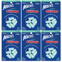 Macks Original Soft Foam Earplugs 3 Pair Packs NRR 32 dB Bundle Pack of 6