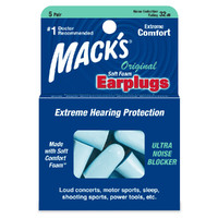 Mack's Original Soft Foam Earplugs 5 Pair Noise Reduction Rating  32db