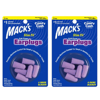 Macks Slim Fit Soft Foam Earplugs 2x 3 Pairs Noise Reduction Rating 29db