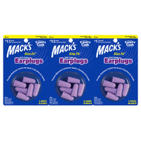 Macks Slim Fit Soft Foam Earplugs 3 Pairs NRR 29 Decibels Bundle
