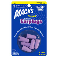 Mack's Slim Fit Soft Foam Earplugs 3 Pair Noise Reduction Rating  29db