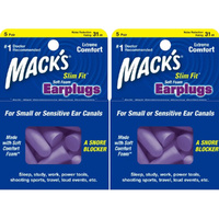 Macks Slim Fit Soft Foam Earplugs 2x 5 Pairs Noise Reduction Rating 31db