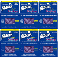 Macks Slim Fit Soft Foam Earplugs 5 Pair NRR 31dB Bundle Pack 6