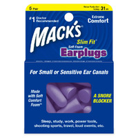 Mack's Slim Fit Soft Foam Earplugs 5 Pair Noise Reduction Rating  31db