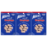 Macks Ultra Soft Foam Earplugs 3 Pairs NRR 33dB Noise Reduction Pack