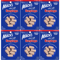 Macks Ultra Soft Foam Earplugs 6 Pack NRR 33dB Comfortable Noise Reduction