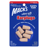 Mack's Ultra Soft Foam Earplugs 3 Pair Noise Reduction Rating 33db