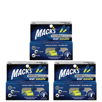 Macks Ear Seals 1 Pair Pack of 3 Removable Cord Storage Case NRR 26 dB
