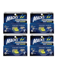 Macks Ear Seals 1 Pair with Removable Cord and Case Bundle Pack of 4 NRR 26 dB