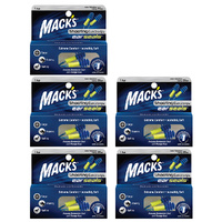 Macks Ear Seals 1 Pair with Removable Cord and Case 5 Pack for Shooting