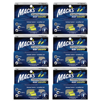 Macks Silicone Ear Seals Earplugs with Cord and Case NRR 26 dB Pack of 6