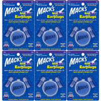 Macks AquaBlock Ultra Soft Silicone Earplugs 1 Pair with Case 6 Pack