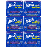 Macks Aquablock Purple 2 Pair Earplugs with Case Washable Reusable Pack of 6