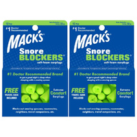Macks Snore Blockers 2x 12 Pairs Plus Travel Case Number 1 Doctor Recommended