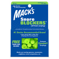 Mack's Snore Blockers 12 Pair Plus Travel Case Number 1 Doctor Recommended