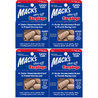 Macks Ultra Soft Foam Earplugs 5 Pair x4 Bundle 20 Pairs Comfy Cush NRR 33