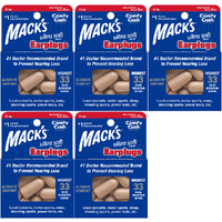 Macks Ultra Soft Foam Earplugs 5 Pair Comfy Cush NRR 33 for Sleep Concerts