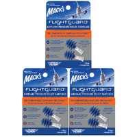Macks Flightguard Pressure Relief Earplugs 3 Pack with Case