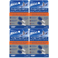 Macks Flightguard Airplane Pressure Relief Reusable Ear Plugs 4 Pack