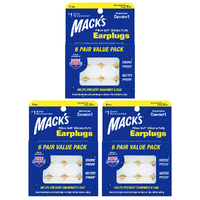 MACKS Pillow Soft Silicone Putty Earplugs 6 Pair Sleep Swim Bundle Pack 3