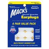 MACK'S Pillow Soft Silicone Putty Earplugs 6 Pair Moldable Sleep Swim