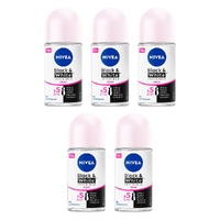NIVEA Black & White Invisible Clear 72H Anti-Perspirant 50mL Pack of 5