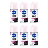 NIVEA Black & White Invisible Clear 72H Anti-Perspirant 50mL Pack of 6